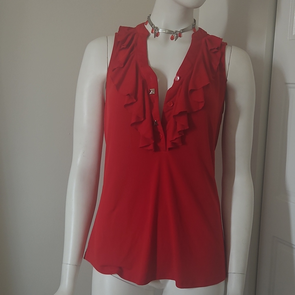 Red Ruffle Top Goth - Picture 4 of 10